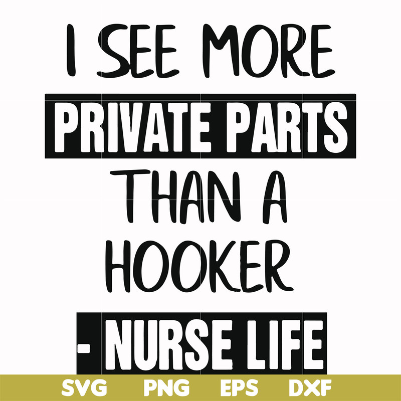 FN000386-I see more private parts than a hooker nurse life svg, png, dxf, eps file FN000386.jpg