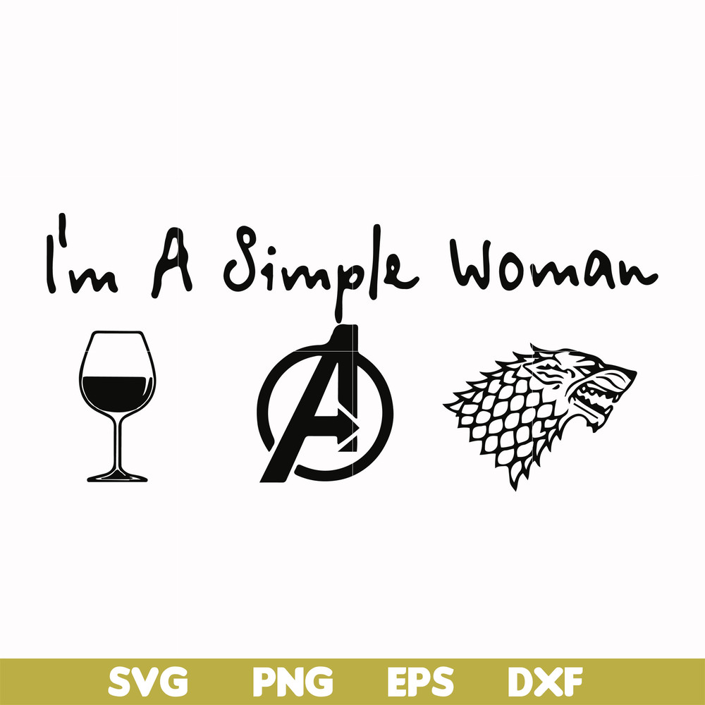 FN000528-I'm a simple woman svg, png, dxf, eps file FN000528.jpg