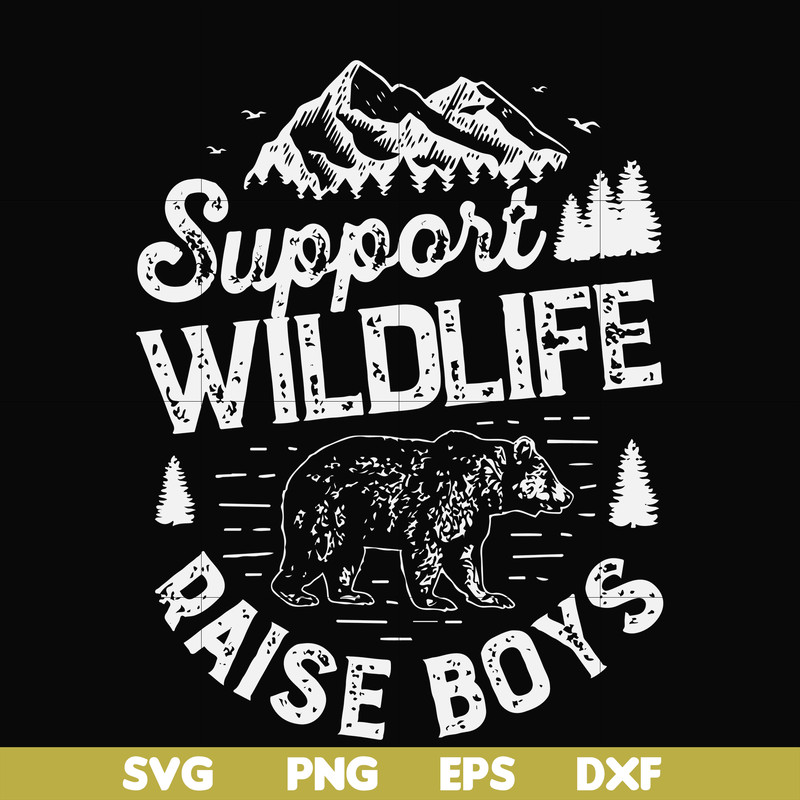 FN000673-Support wildlife raise boys svg, png, dxf, eps file FN000673.jpg