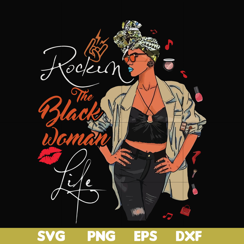 OTH0004-Rockin’ The Pisces Woman Life Black Woman Version svg, png, dxf, eps digital file OTH0004.jpg