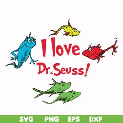 i love dr.seuss svg, png, dxf, eps file dr000124
