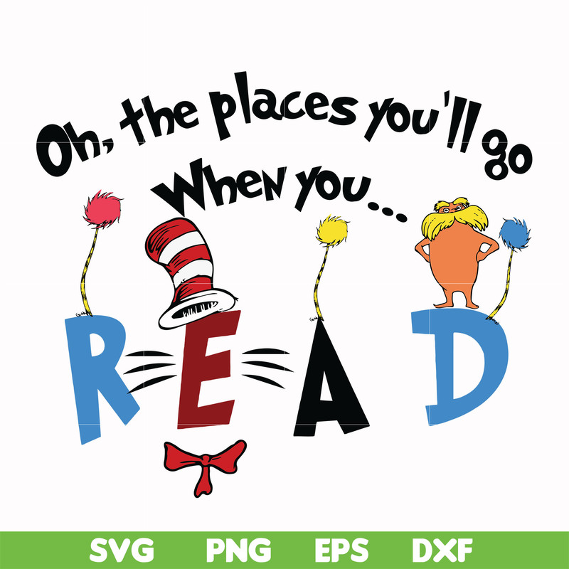 DR0006-Oh the places you'll go when you read svg, png, dxf, eps file DR0006.jpg