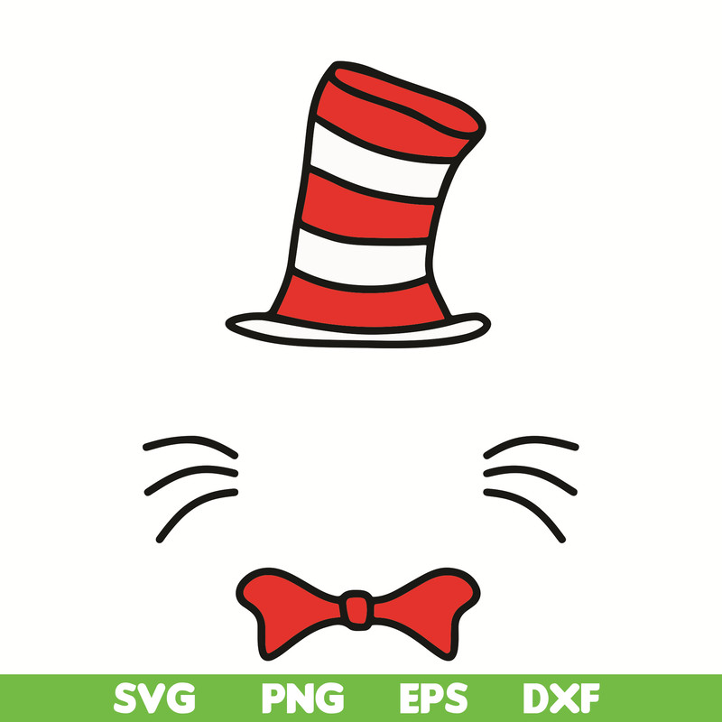 DR0501213-The Original Dr. Seuss Hat svg, Dr Seuss Face svg, Cat in the Hat svg, dr svg, png, dxf, eps digital file DR0501213.jpg