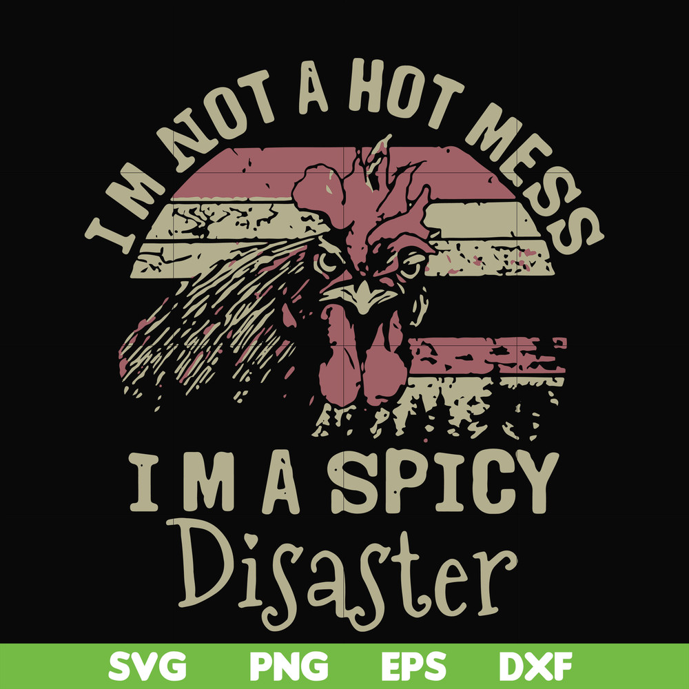 FN000129-I'm not a hot mess I'm a spicy disaster svg, png, dxf, eps file FN000129.jpg