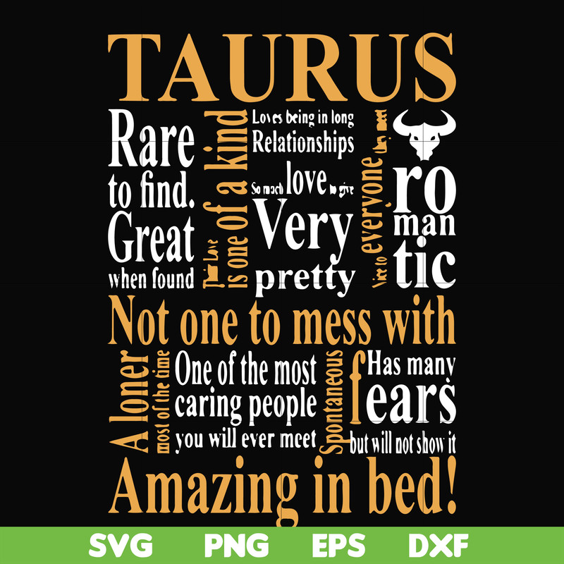 FN000375-Taurus rare to find not one to mess with amazing in bed svg, png, dxf, eps file FN000375.jpg