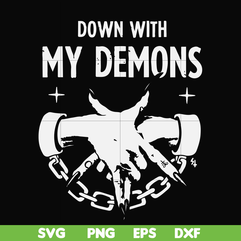 FN000696-Down with my Demons svg, png, dxf, eps file FN000696.jpg