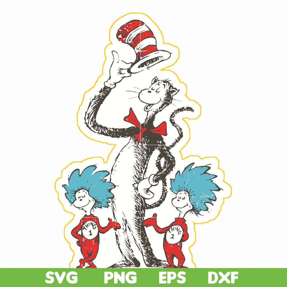 DR05012129-The Cat in the Hat svg, Cat and the thing svg, dr svg, png, dxf, eps file DR05012129.jpg