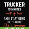 FN000621-Trucker 10 minutes out of bed and I start using the F-word like a comma svg, png, dxf, eps file FN000621.jpg