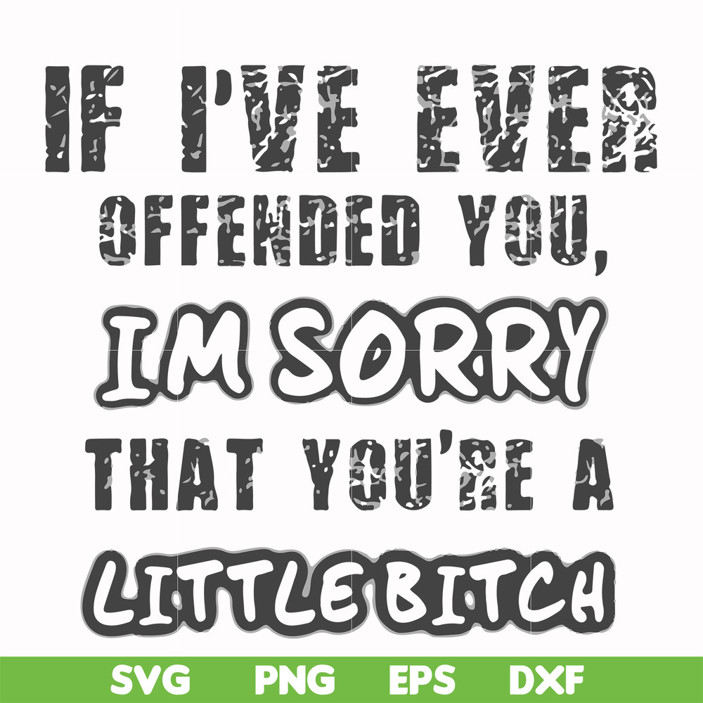 FN000662-If I've ever offended you Im sorry that you're a little bitch svg, png, dxf, eps file FN000662.jpg