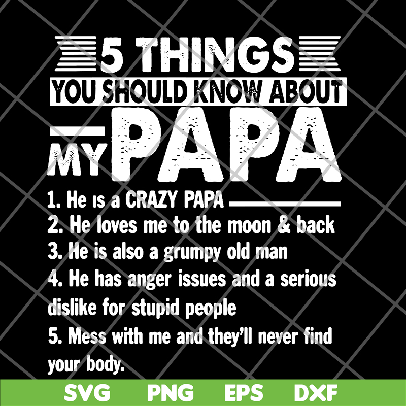 FTD09062107-5 things you should know about my Papa svg, png, dxf, eps digital file FTD09062107.jpg