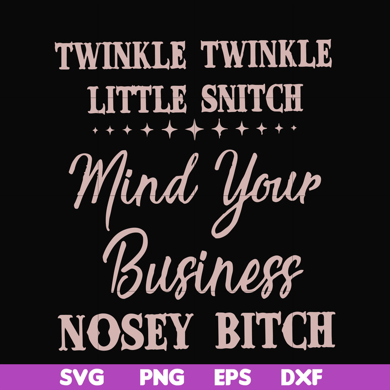 FN00075-Twinkle twinkle little snitch mind your business nosey bitch svg, png, dxf, eps file FN00075.jpg