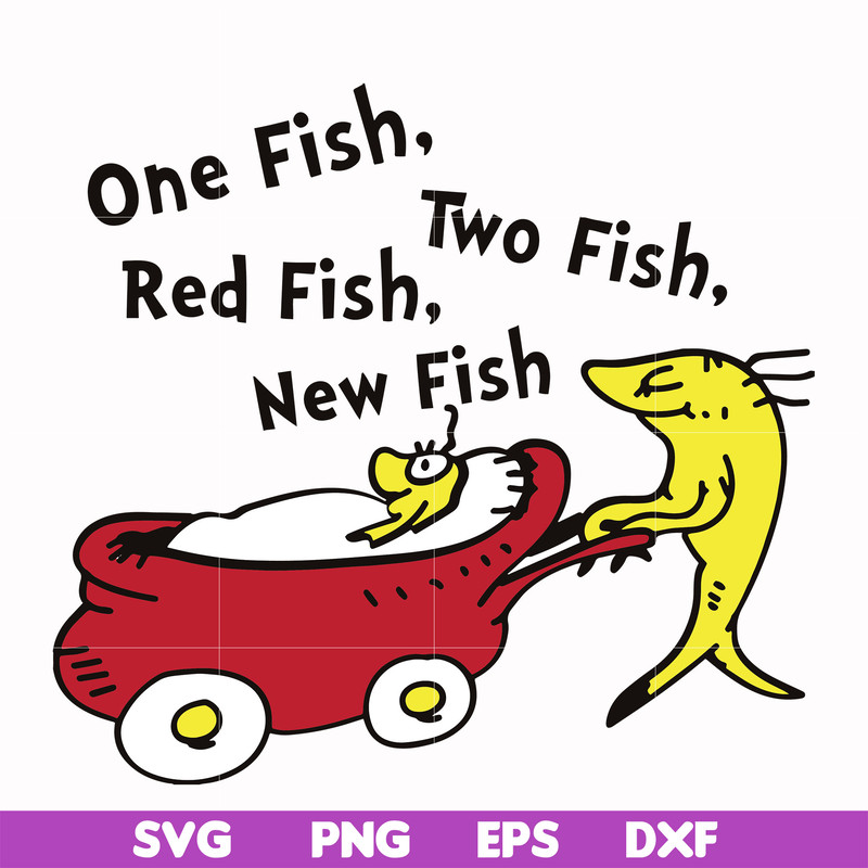 DR00037-One fish two fish red fish new fish svg, png, dxf, eps file DR00037.jpg
