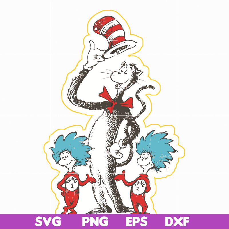 DR05012129-The Cat in the Hat svg, Cat and the thing svg, dr svg, png, dxf, eps file DR05012129.jpg
