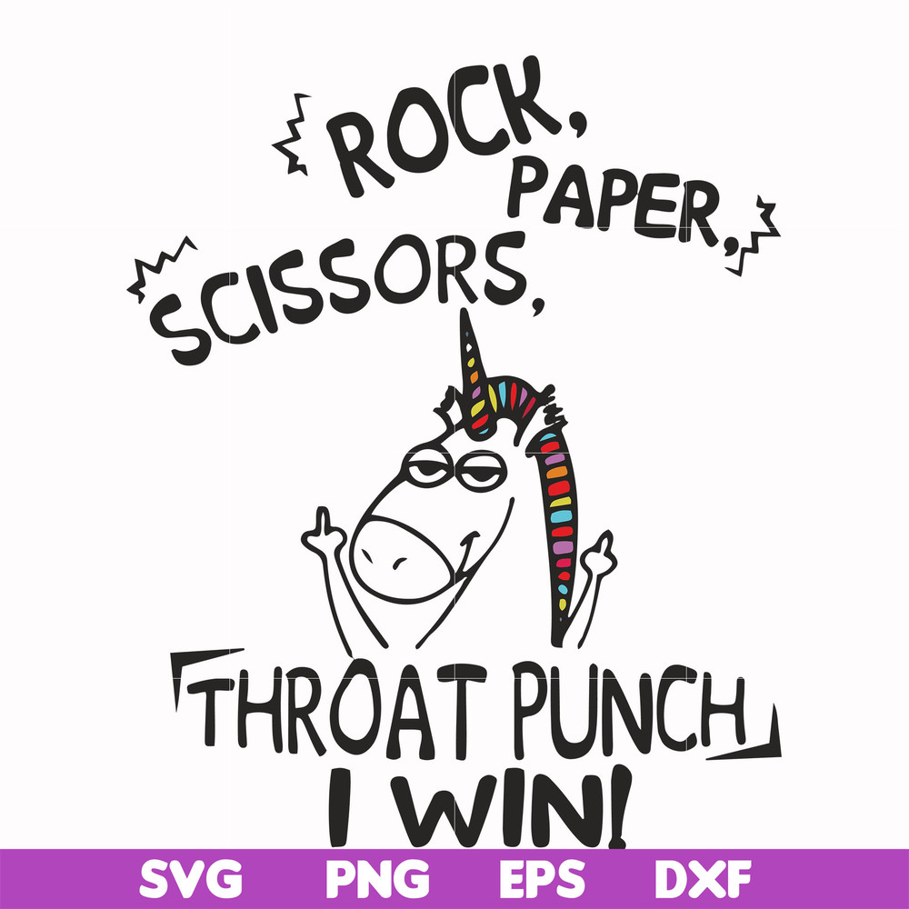FN000368-Rock paper scissors throat punch I win svg, png, dxf, eps file FN000368.jpg