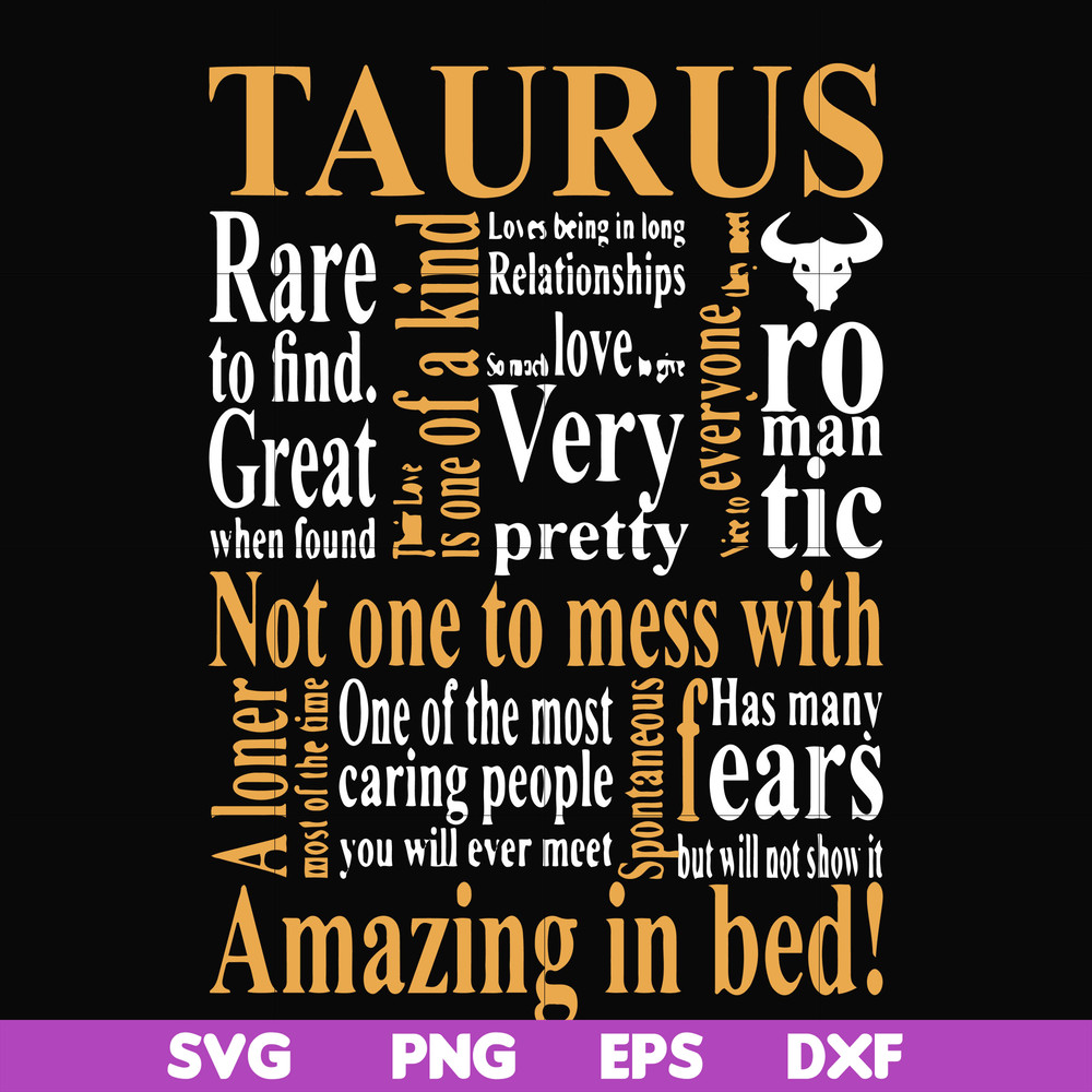 FN000375-Taurus rare to find not one to mess with amazing in bed svg, png, dxf, eps file FN000375.jpg
