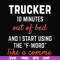 FN000621-Trucker 10 minutes out of bed and I start using the F-word like a comma svg, png, dxf, eps file FN000621.jpg
