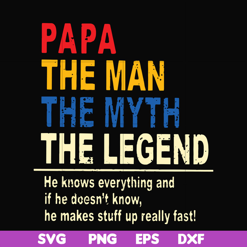 FTD48-Papa the man, the myth, the legend svg, png, dxf, eps, digital file FTD48.jpg