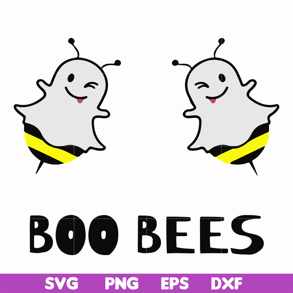 HLW0009-BOO BEES, halloween svg, png, dxf, eps digital file HLW0009.jpg