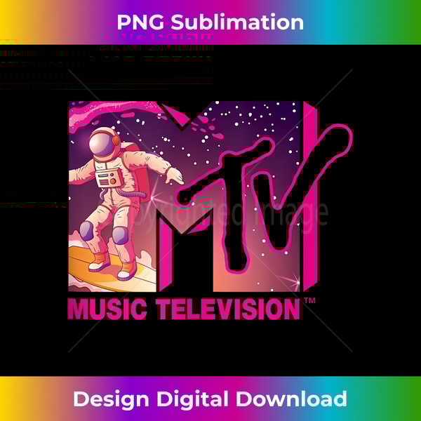 Mademark x MTV - Official MTV Logo - Surfing Astronaut in Space Tank Top 1 - Creative Sublimation PNG Download