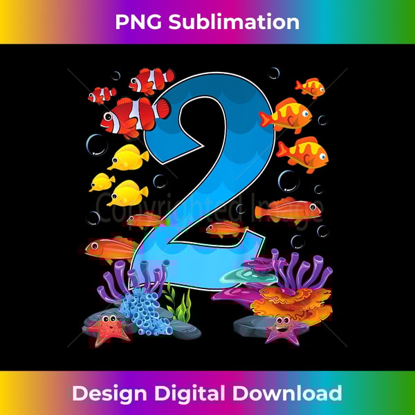 2 Year Old Under The Sea Birthday Ocean Fish Theme 2nd - Professional Sublimation Digital Download