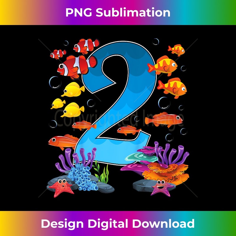2 Year Old Under The Sea Birthday Ocean Fish Theme 2nd - Professional Sublimation Digital Download
