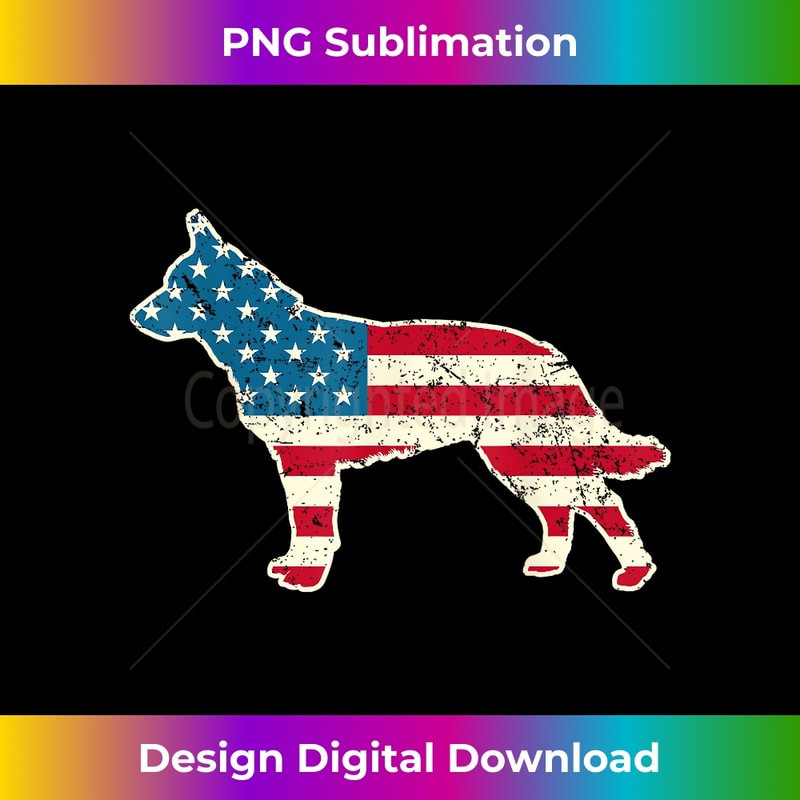 Australian Cattle Dog Blue Heeler 4th of July American Flag - PNG Transparent Digital Download File for Sublimation