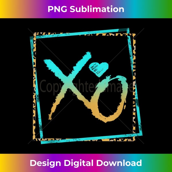 XO Hugs and Kisses Valentines Day Leopard Print Gift For Her Tank Top 3 - PNG Transparent Digital Download File for Sublimation