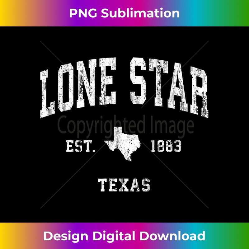 Lone Star Texas TX Vintage Athletic Sports Design 1 - PNG Transparent Sublimation Design