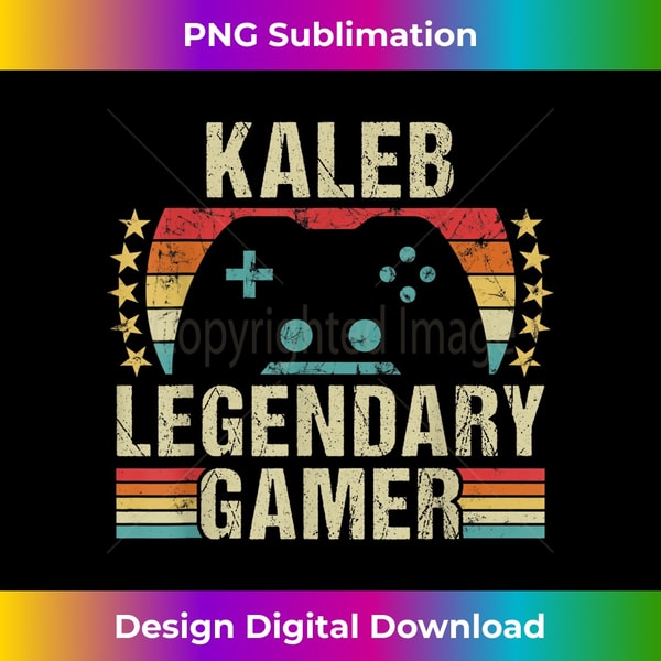 Kaleb Gamer Retro Gaming Vintage Game Personalized 70s - Premium PNG Sublimation File