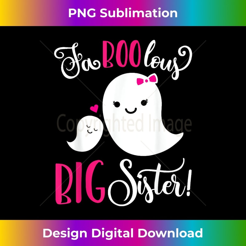 Big Sister Pregnancy Announcement Ghost Cute Halloween Girls - Artistic Sublimation Digital File