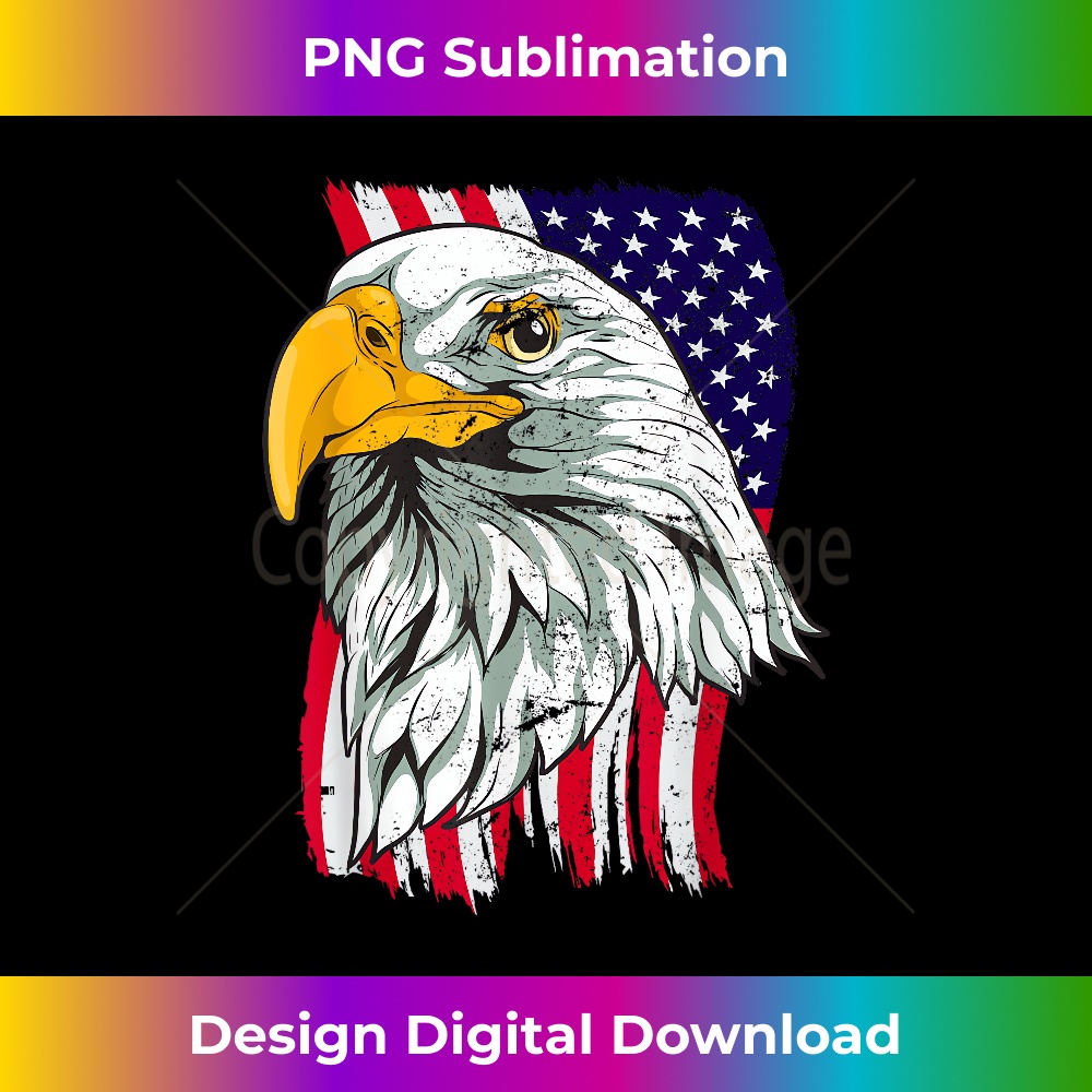 United States American Pride 4th Of July USA Flag Bald Eagle 1 - Instant PNG Sublimation Download