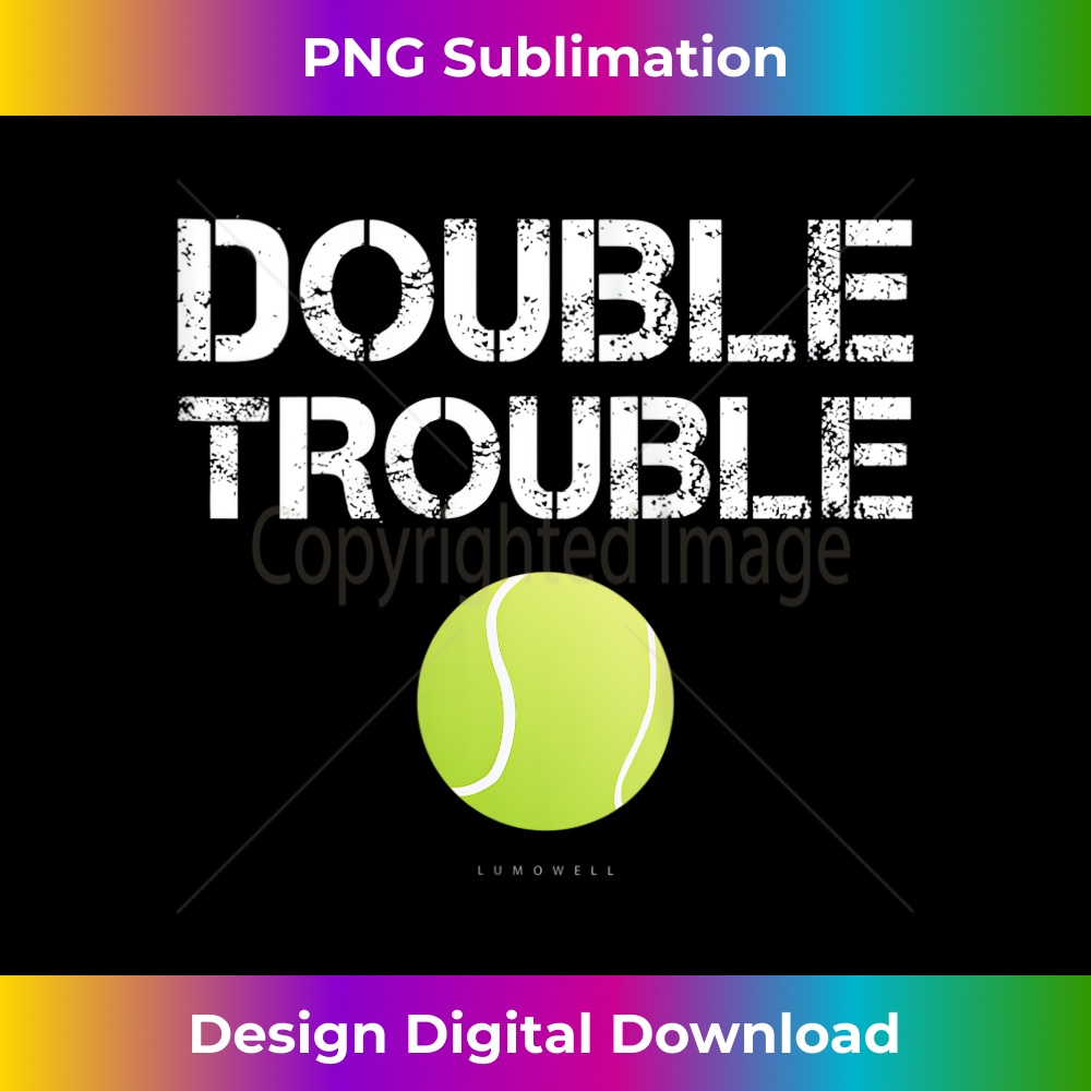 s Double Trouble Tanks - Funny Tennis Team 1 - Stylish Sublimation Digital Download