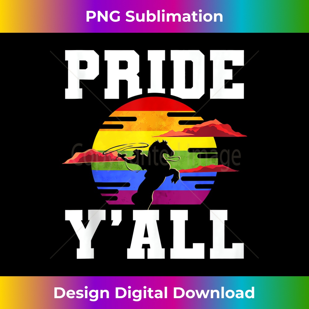 LGBT Rainbow Gay Pride Flag Cowboy Hat Western Cowboy 1 - Modern Sublimation PNG File