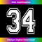 Number 34 Birthday Sports Player Team Numbered Jersey 1 - High-Resolution PNG Sublimation File