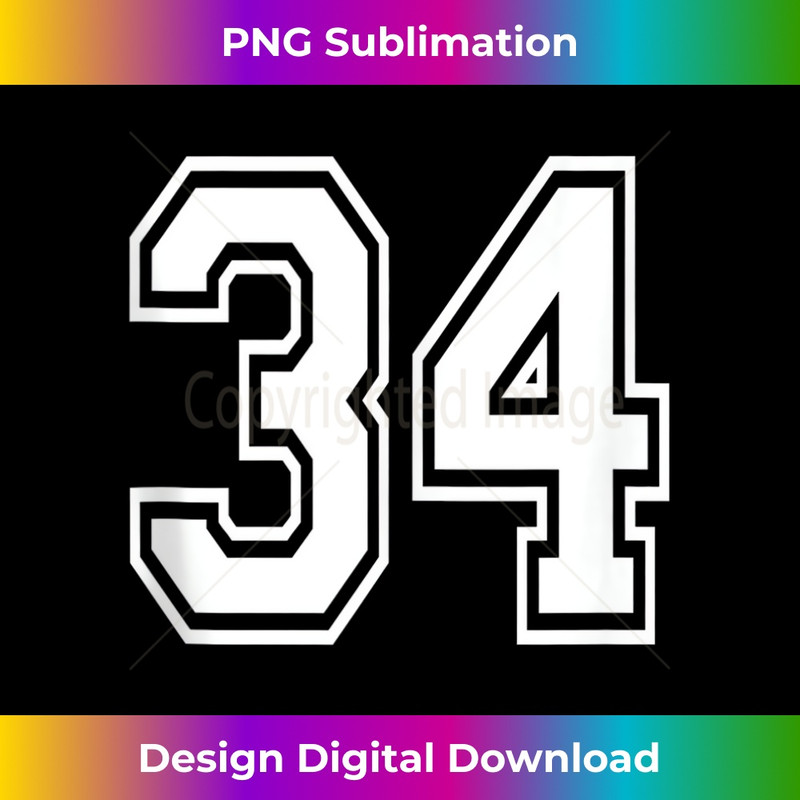 Number 34 Birthday Sports Player Team Numbered Jersey 1 - High-Resolution PNG Sublimation File