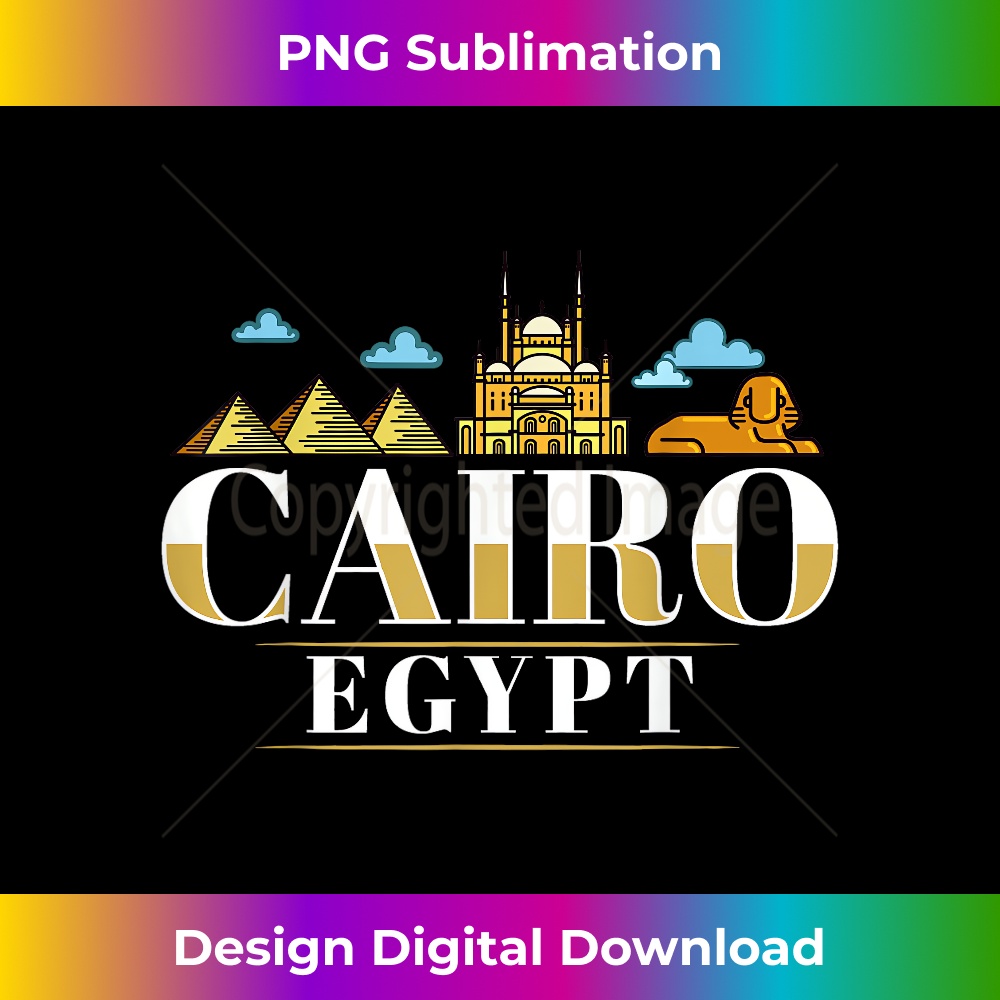 Cairo Egypt City Skyline Map Travel - Instant PNG Sublimation Download