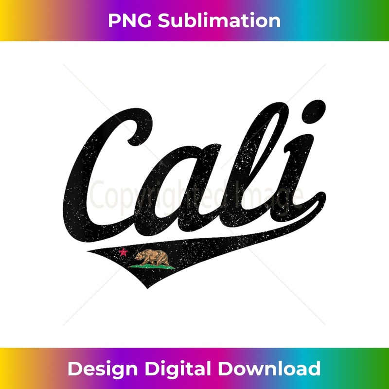 Cali California Vintage Flag - Retro PNG Sublimation Digital Download