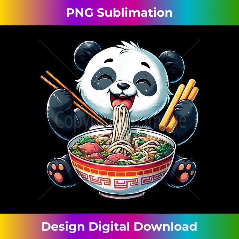 Cute Panda Ramen Anime Kawaii Eating Noodle Girls ns - Trendy Sublimation Digital Download