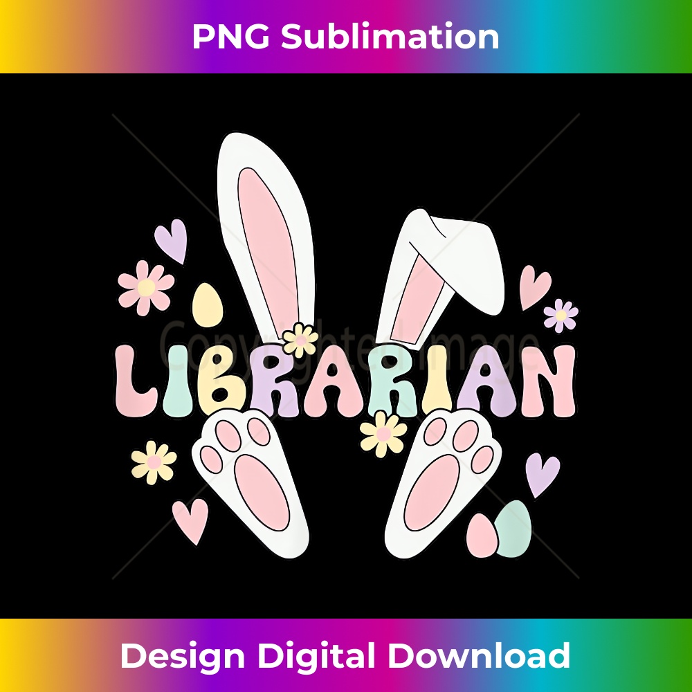 Librarian Easter Bunny Library Worker Easter Day 1 - Instant PNG Sublimation Download