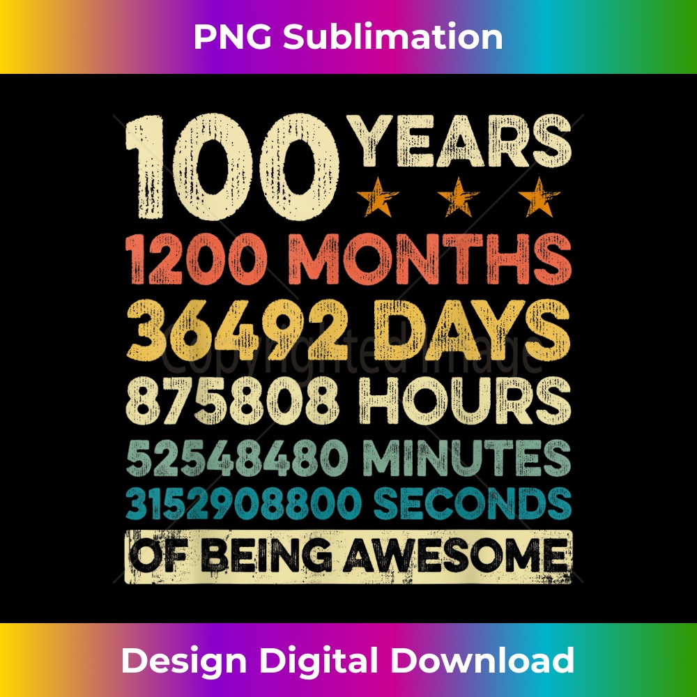 Vintage 100th Birthday 100 Years Old 1200 Months 1 - Special Edition Sublimation PNG File