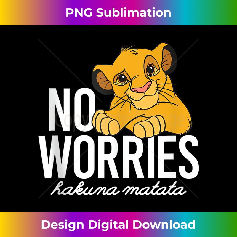 Disney Lion King Classic No Worries Simba - Unique Sublimation PNG Download