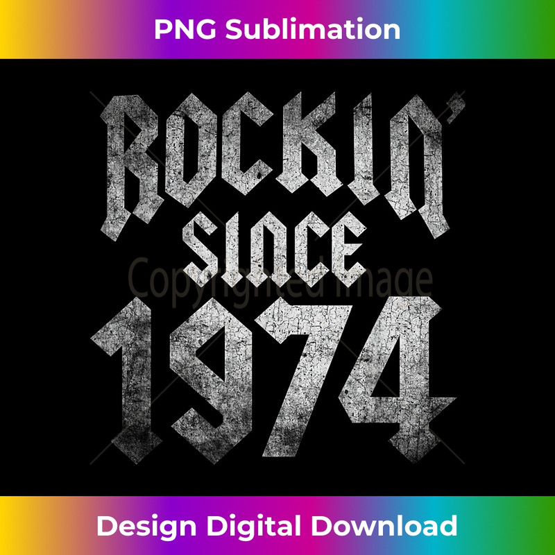 for 50 Year Old Classic Rock Since 1974 50th Birthday - Unique Sublimation PNG Download