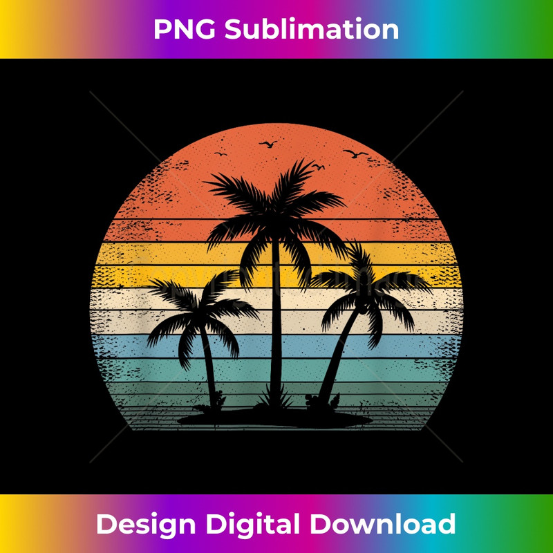 Palm Tree Vintage Retro Style u2013 Tropical Beach 1 - High-Quality PNG Sublimation Download
