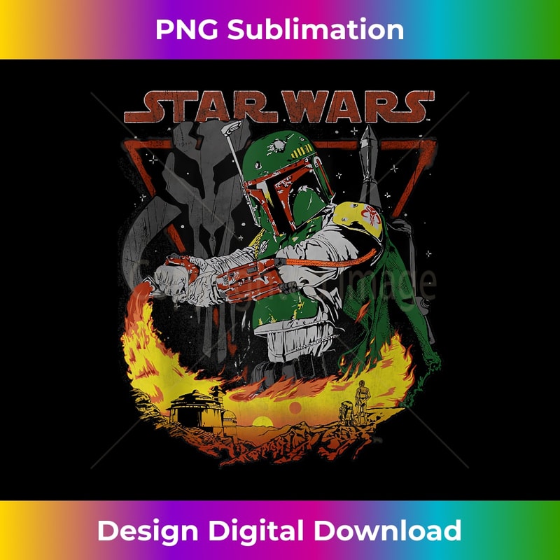 Star Wars Boba Fett Tatooine Flame Retro 1 - Premium PNG Sublimation File