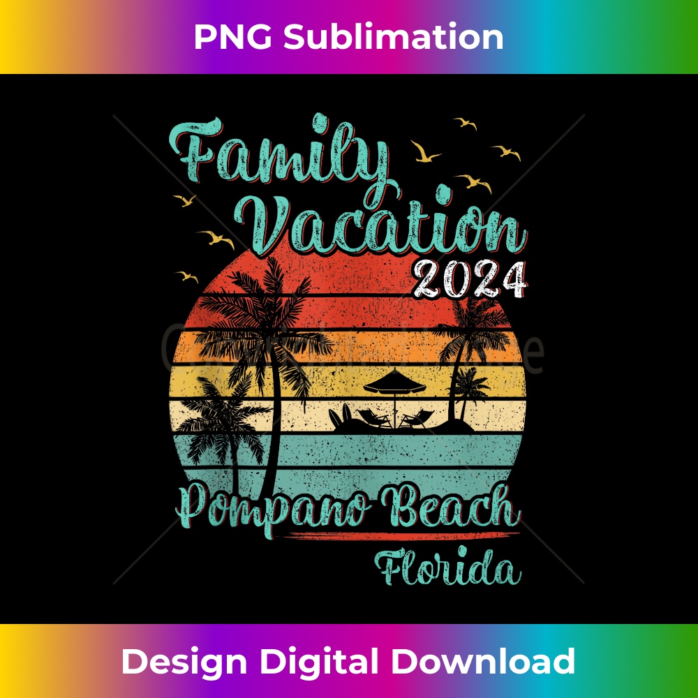 Vintage Family Vacation 2024 Florida Pompano Beach 1 - High-Quality PNG Sublimation Download