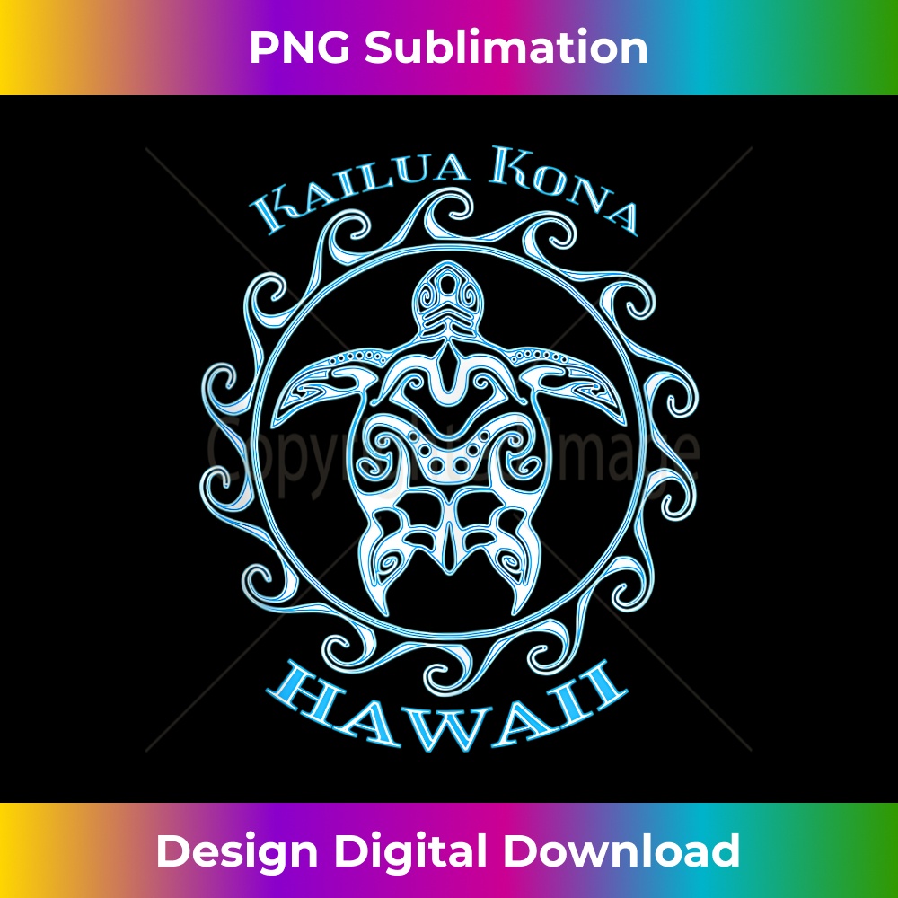 Kailua Kona Hawaii Tribal Sea Turtle Summer - Elegant Sublimation PNG Download