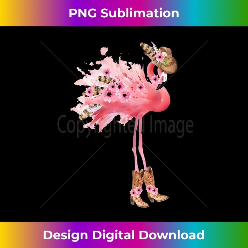 s Western Boho Cowgirl Flamingo Print 1 - Retro PNG Sublimation Digital Download