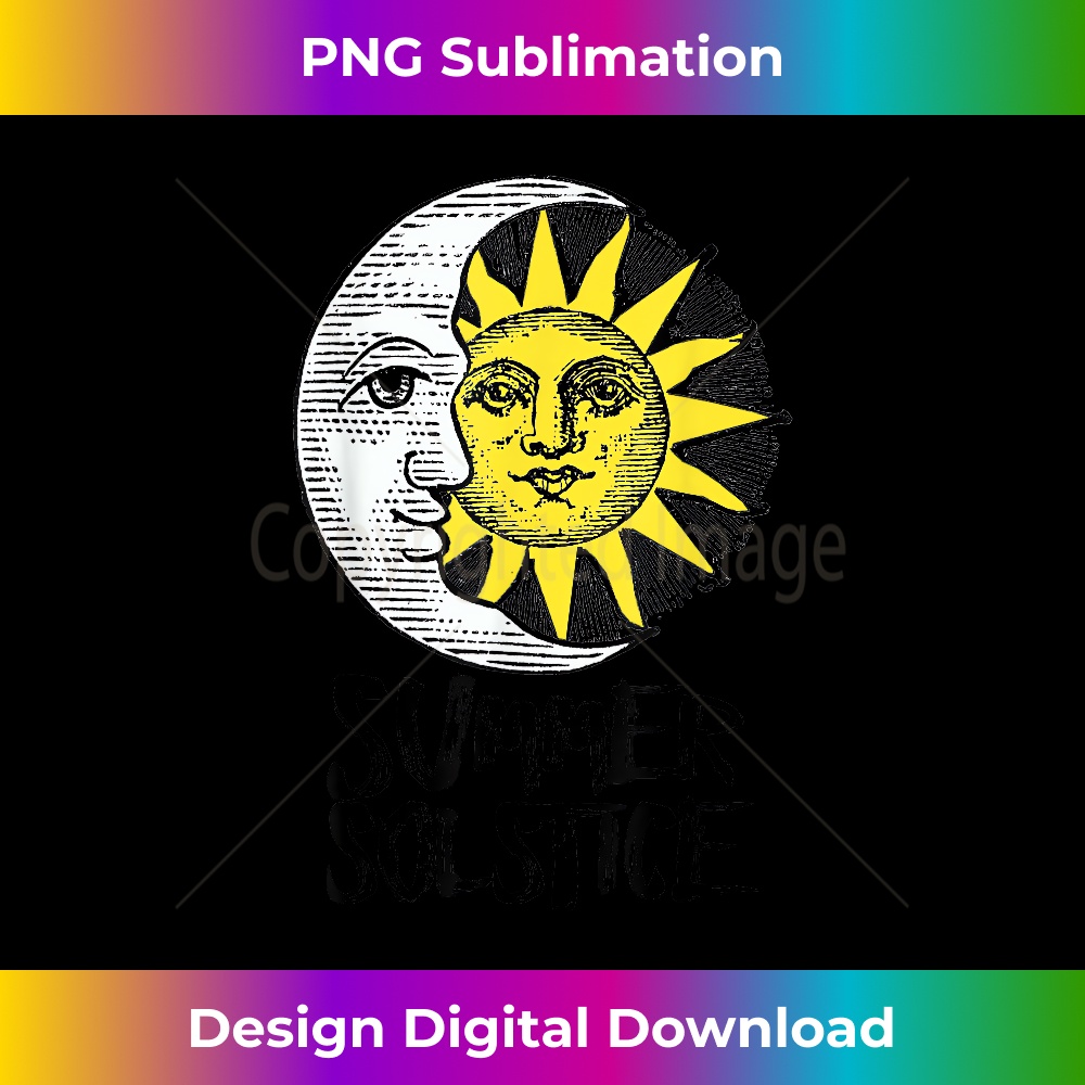 Summer Solstice MidSummer Vintage Moon & Sun Design 1 - Professional Sublimation Digital Download