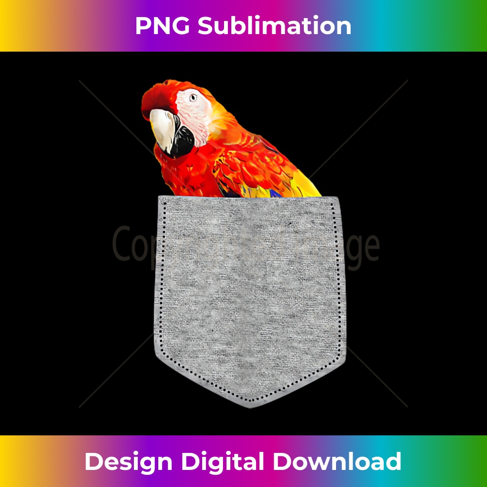 Fake Pocket Red Macaw Parrot Funny Bird Cool Novelty - Decorative Sublimation PNG File