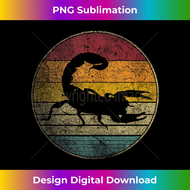 Scorpion Vintage Distressed Retro Silhouette 70's 80's 1 - PNG Transparent Sublimation Design
